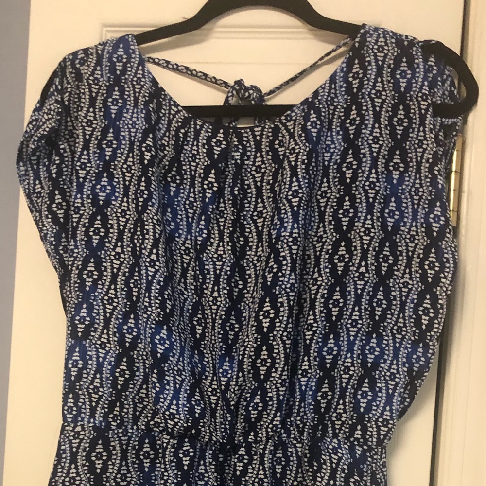 The Limited navy blue & white print summer dress